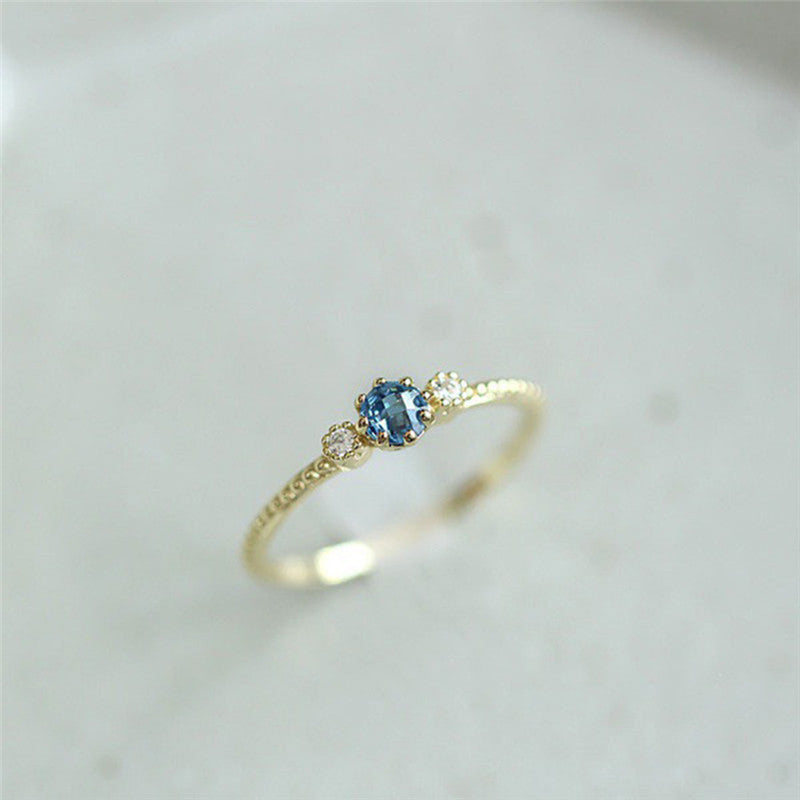 Ocean Blue Rhinestone Rings