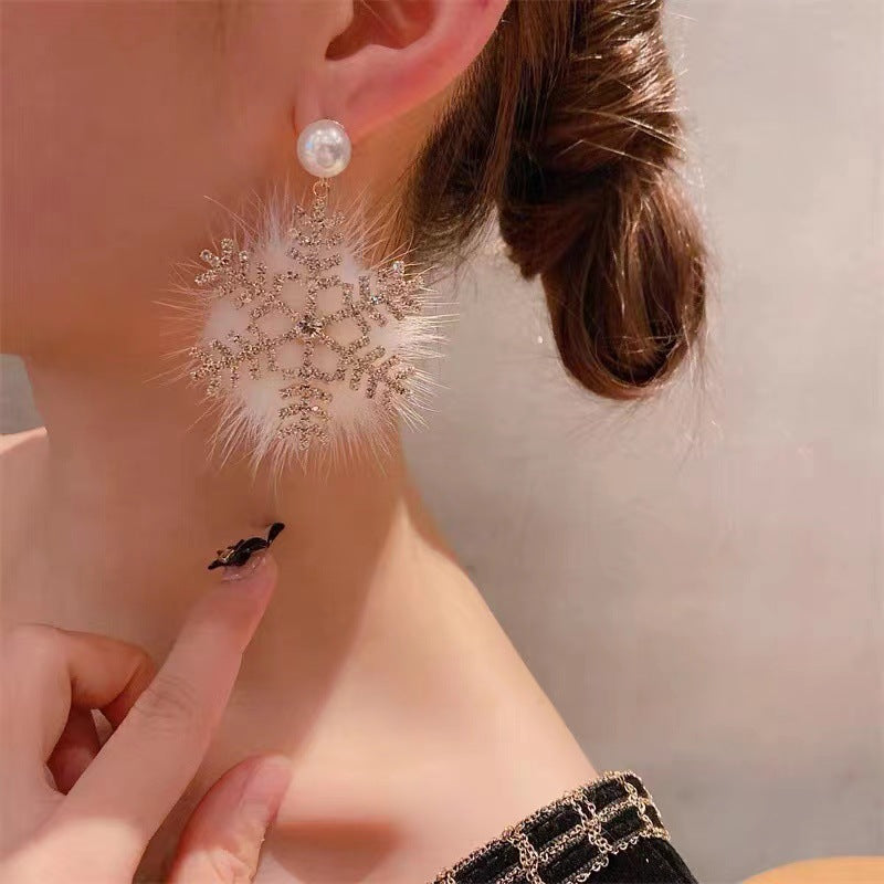 Pearl Snowflake Earrings